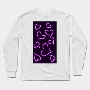 Neon Hearts Purple Long Sleeve T-Shirt